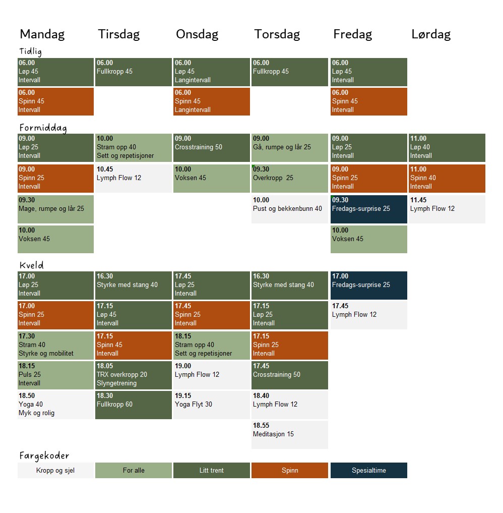 timeplan vinter og vår 2025